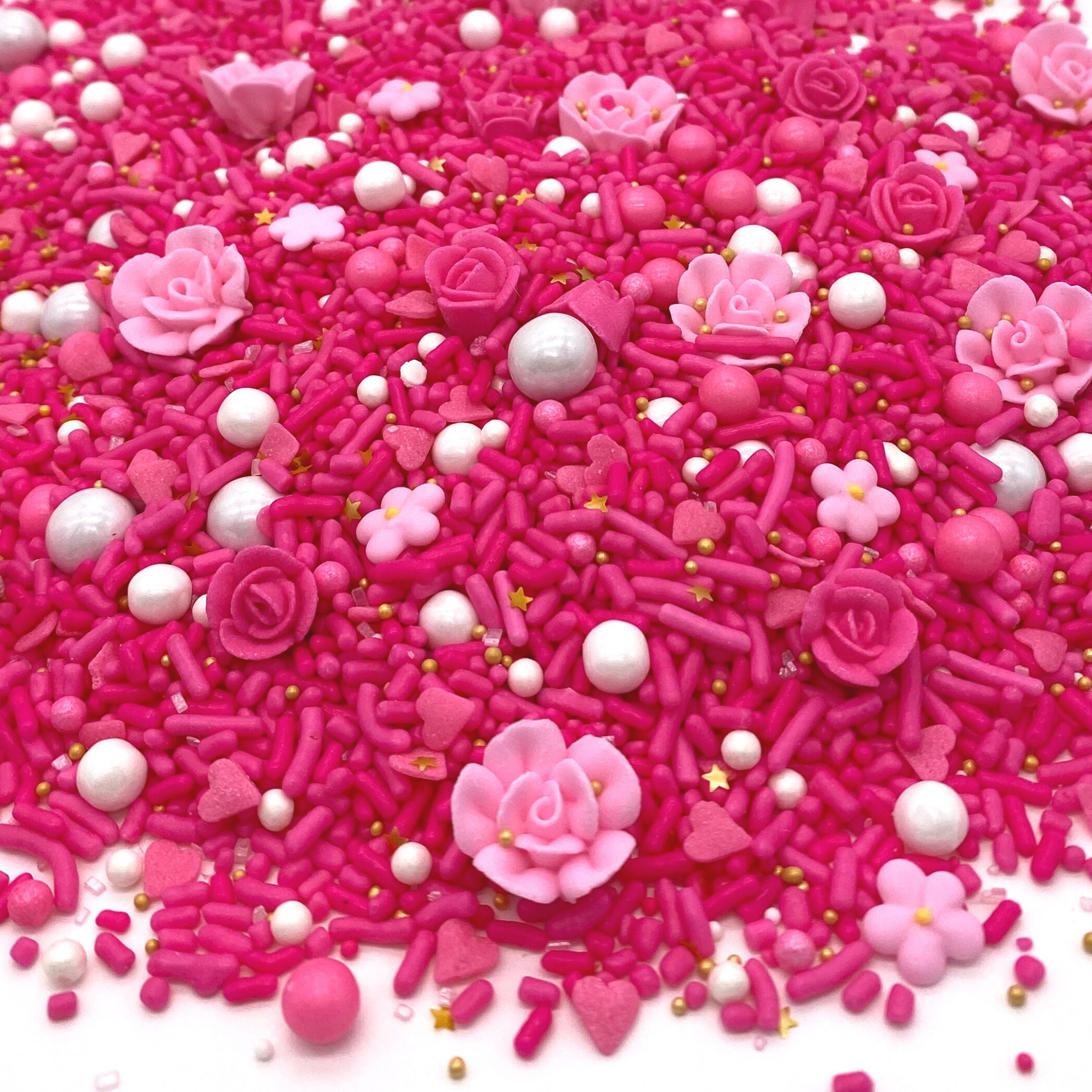 Pink Bloom Sprinkle Mix Floral sprinkles Pink Sprinkles Etsy