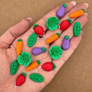 18 Icing Vegetables - Icing Shapes  - Royal Icing Vegetables - Vegetable Garden - Farmers Market Party - 1st Birthday - Edible