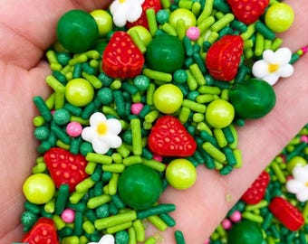 Strawberry Fields Sprinkle Mix: Edible Strawberry Party Sprinkles