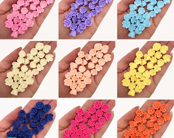 48 Mini Royal Icing Roses (1/2"): Small Edible Roses