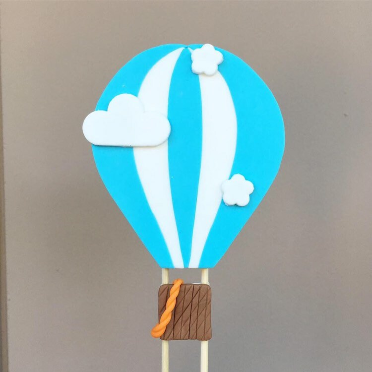 Cake Topper Hot Air Balloon Hot Air Balloon fondant cake topper Travel theme Baby | Etsy