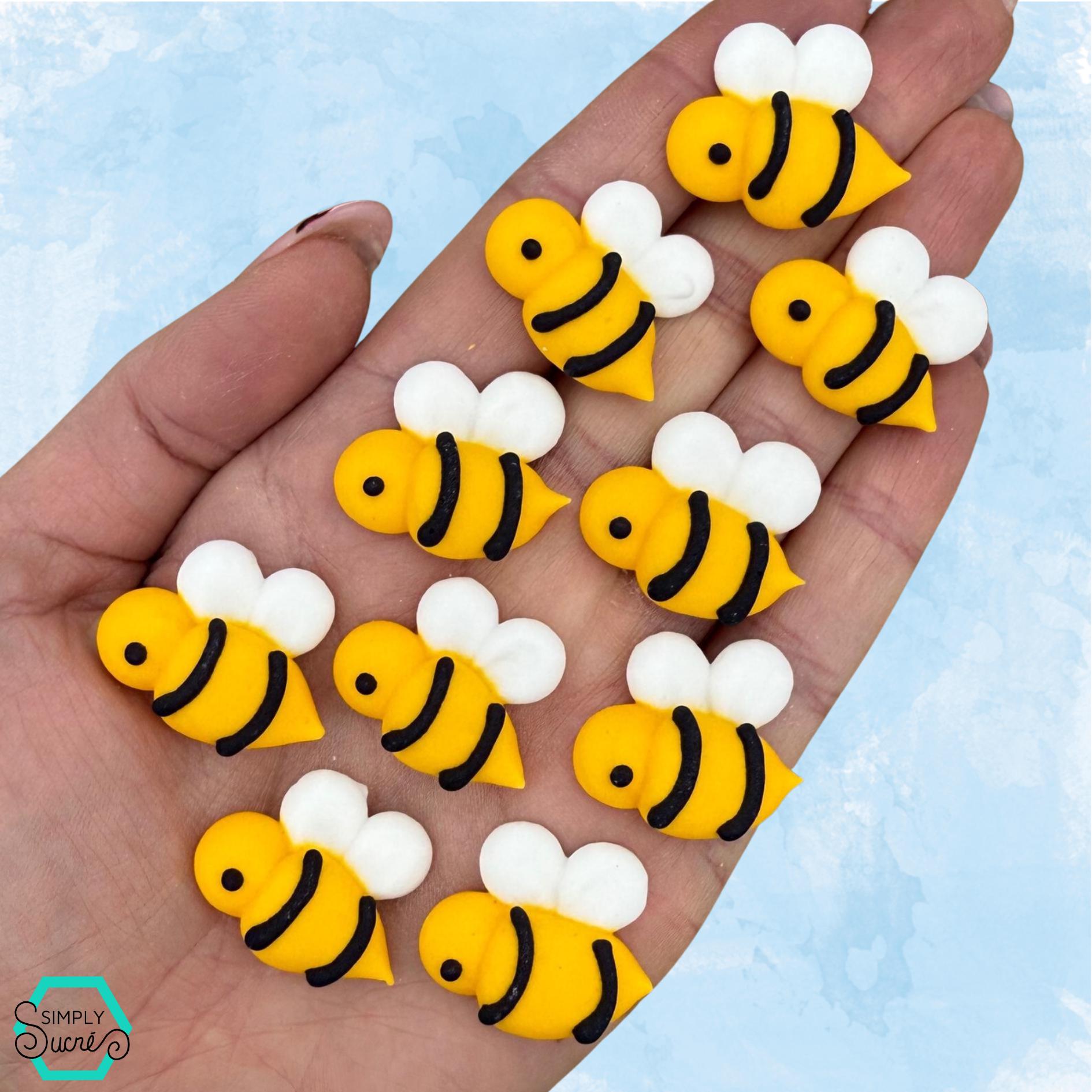 12 Jumbo Royal Icing Bees: Bee Party Sprinkles