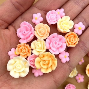 30 Tea Party Icing Flowers  - Royal Icing Flowers - Cake Toppers - Yellow Flowers - Sprinkles - Sugar Flowers - Tea Party - Edible