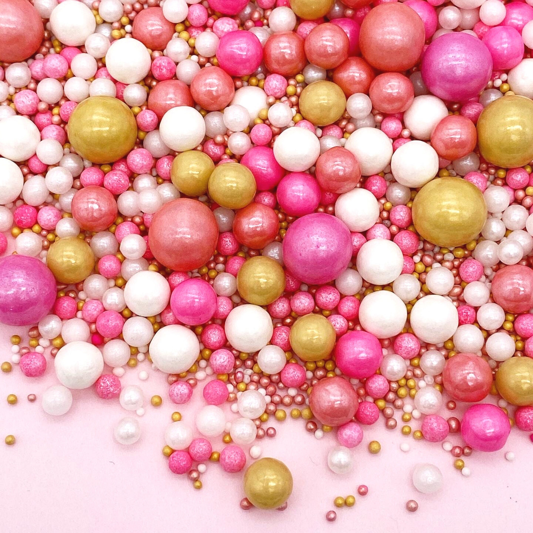 Pink Champagne Sprinkle Mix Sprinkle Pearls Edible Pearls Etsy