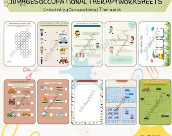 Libro di attività stampabile per bambini - 10 pagine di fogli di lavoro ispirati alla terapia occupazionale