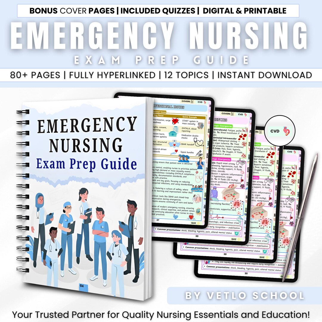 Emergency Nursing Exam Prep Guide | Comprehensive Study Workbook for ...