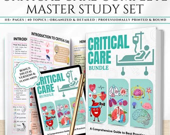 Critical Care Nursing Book | ICU Study Guide Physical Book | 115+ Pages ICU Nurse Manual | Nursing Student Gift