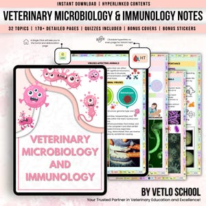 Veterinary Microbiology Study Bundle, Digital Vet Medicine Notes & Pathogen Guide, Veterinary Student Technician Essentials, Instant PDF