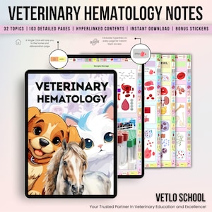 Notatki z hematologii weterynaryjnej, cyfrowy przewodnik po medycynie weterynaryjnej, diagnostyka laboratoryjna chorób krwi, podstawowe materiały dla studentów i techników weterynarii