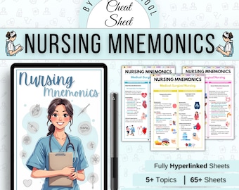 Nursing Mnemonics Cheat Sheet: NCLEX Study Guide (Digital Download)