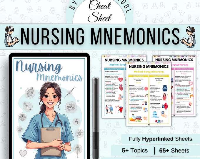 Nursing Mnemonics Cheat Sheet: NCLEX Study Guide (digital Download) - Etsy