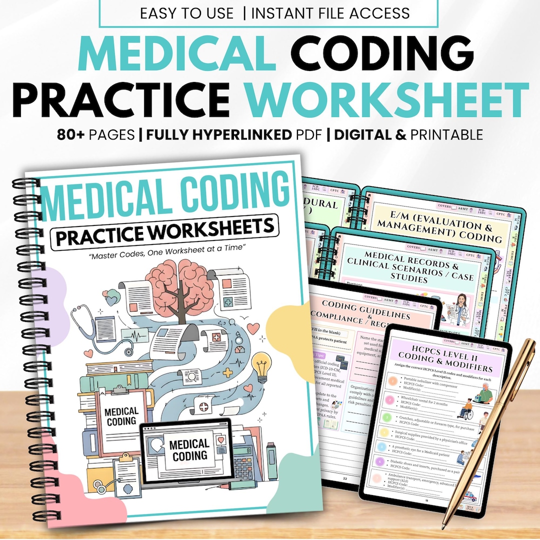 Medical Coding Practice Workbook Pdf, ICD-10-CM CPT Hcpcs Worksheets ...