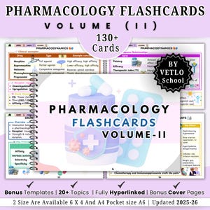 Pharmacology Flashcards Volume II, Bonus Covers, 23 Topics, Pharmacology Mnemonics, Medications Flashcards, Clinical Study Aid