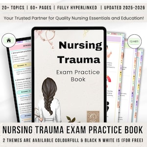 外傷看護試験対策、救急ケア練習問題、印刷可能なQ&A、デジタル外傷看護リソース、PDFの即時ダウンロード
