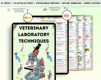 Veterinärlabortechniken Studienführer, digitale Veterinärmedizin-Hinweise, Diagnostische Testverfahren, Veterinärmedizin-Student & Techniker Essentials