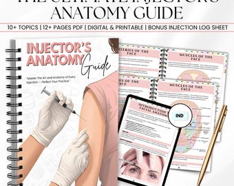 Aesthetic Nurse Injector Anatomy Guide, Botox Filler Anatomy, Facial Mapping for Injectors, Nurse Cheat Sheets, Digital Download