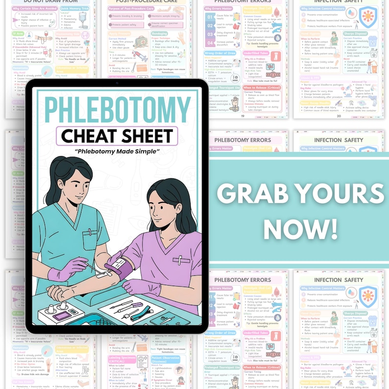 Phlebotomy Study Guide PDF | Cheat Sheet Nursing Notes | Order of Draw ...