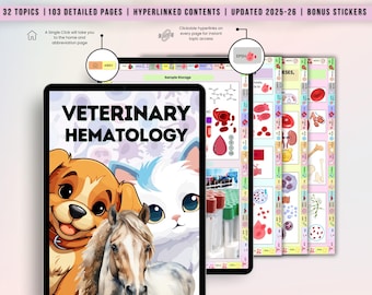 101+ Veterinary Hematology Notes Hyperlinked, Updated 2025-26, Vet Education, Hematology Study Notes, Vet Hematology Guide, Instant Download