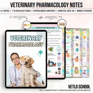 Veterinary Pharmacology Notes: Hyperlinked Study Guide (Digital Download)