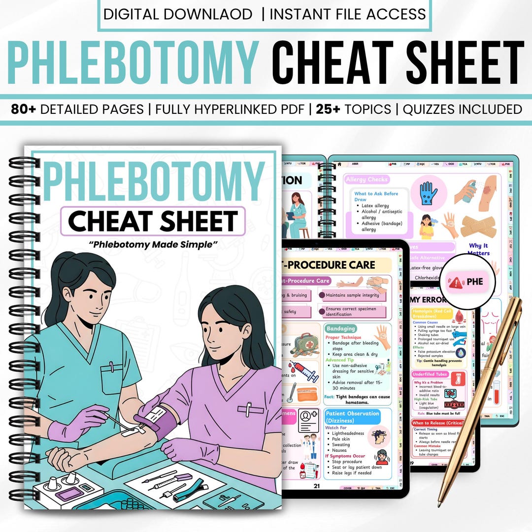 Phlebotomy Study Guide PDF | Cheat Sheet Nursing Notes | Order of Draw ...