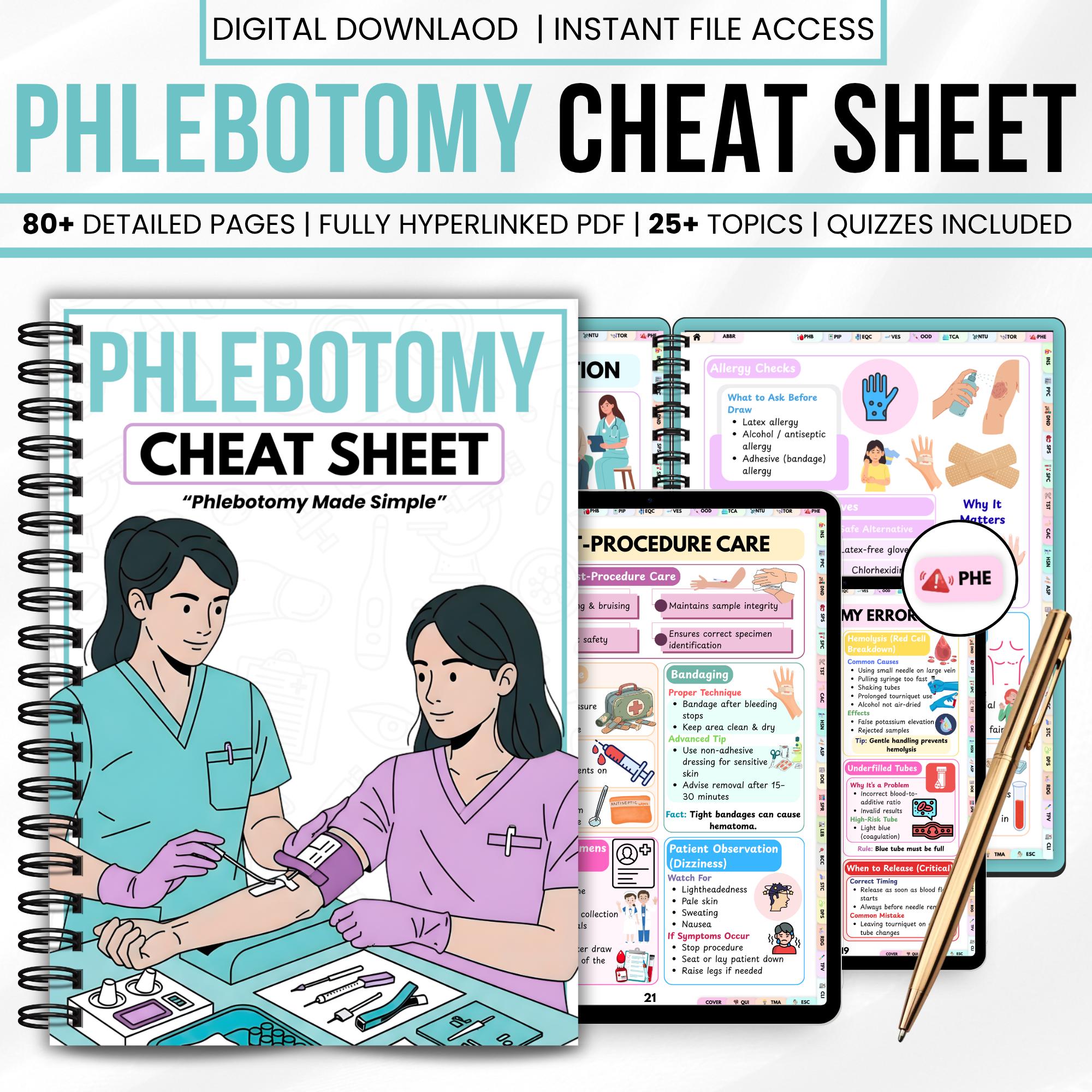 Phlebotomy Notes Phlebotomy Study Guide PDF | Cheat Sheet Nursing Notes | Order of Draw ...