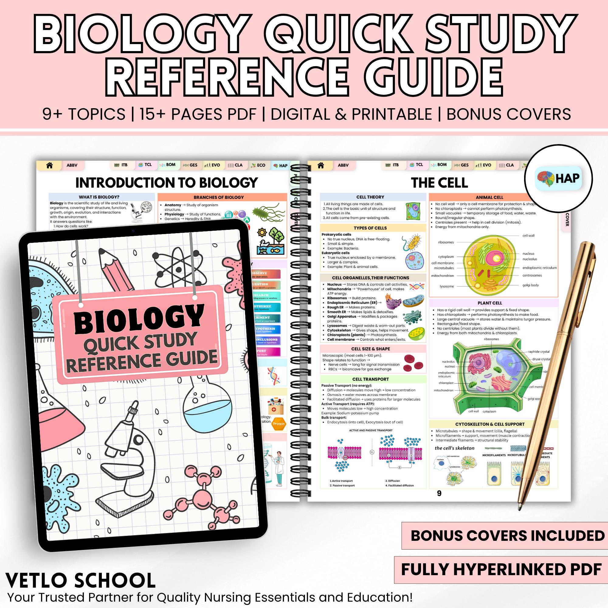 Biology Study Guide, Digital Science Notes Review Workbook, High School ...