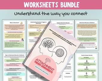 Attachment Theory Worksheets Bundle for Therapist Psychoeducation on Secure, Avoidant, Anxious, Disorganized Attachment Types, Theory Sheet