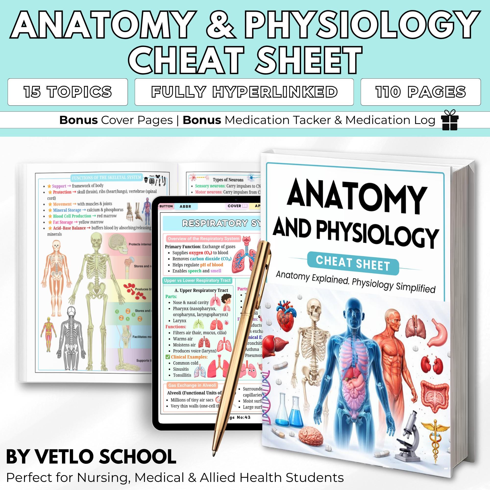 Anatomy and Physiology Cheat Sheet for Nursing | A&P Study Guide PDF | Medical Student Notes ...