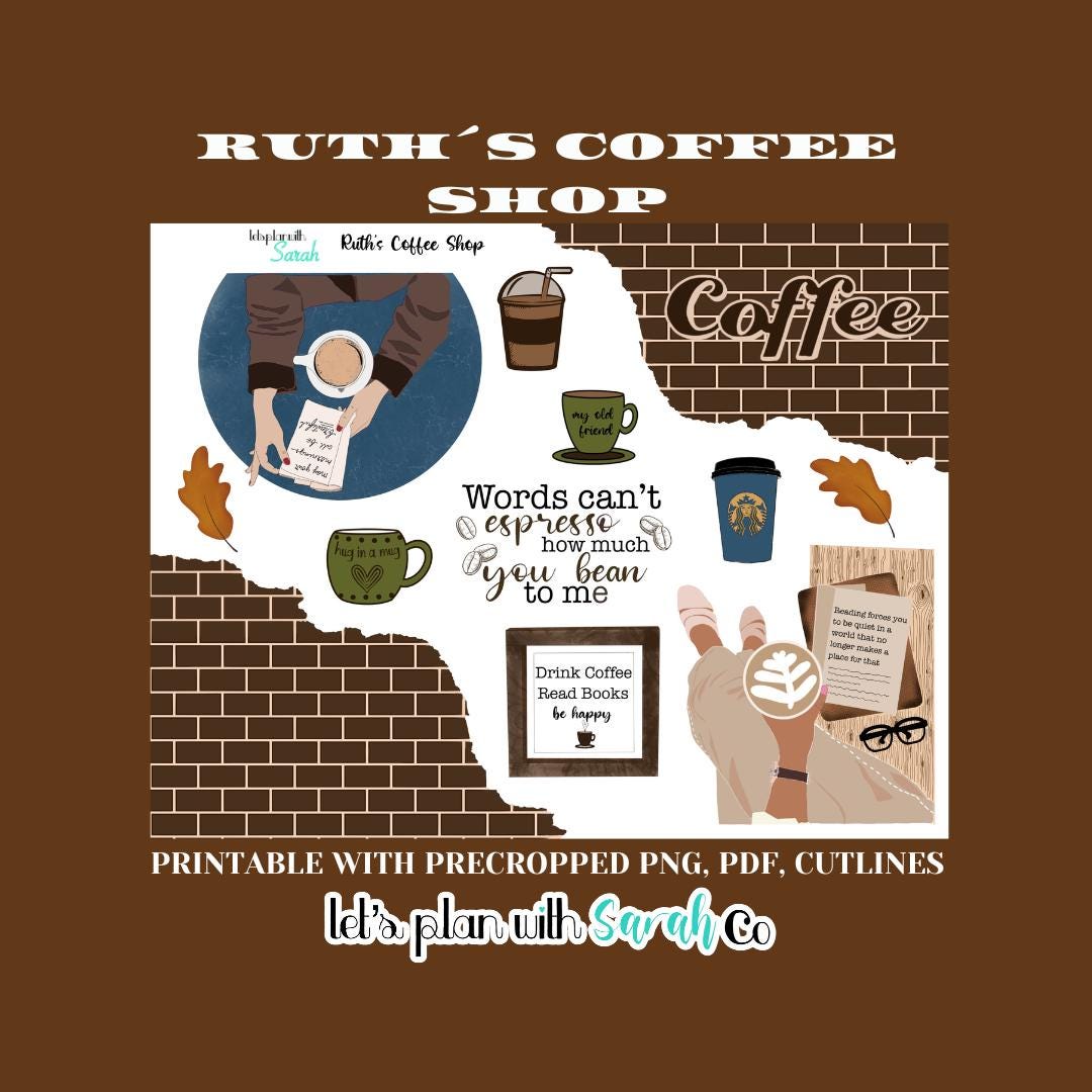 RUTHS COFFEE SHOP Printable Planner Stickers Scrapbooking Stickers RUTHS COFFEE SHOP Printable Planner Stickers Scrapbooking Stickers