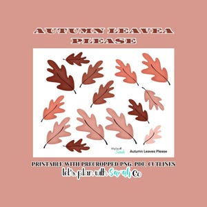 AUTUMN LEAVES Please FALL Printable stickers Planner, Journal, Bujo, Scrapbooks, Memory Keep, Card making