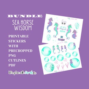 SEEPFERD WISDOME BUNDLE druckbare Zitate und dekorative Aufkleber für Planer, Scrapbooking & Bullet Journals