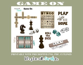 GAME ON Lustige Sticker für Planer, Scrapbooking und Bullet journal