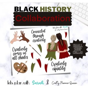 COLABORAÇÃO BLACK HISTORY A criatividade nos conecta Pequena loja Collab para impressão