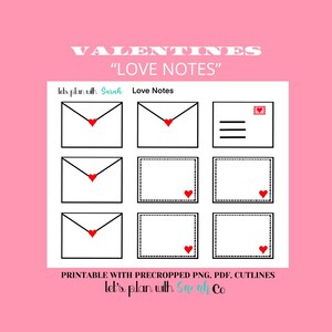 NOTE D'AMORE Adesivi stampabili per Planner, Journal, Bujo, Scrapbooks, Memory Keep, Card making, ottimi per stratificazione e incorniciatura