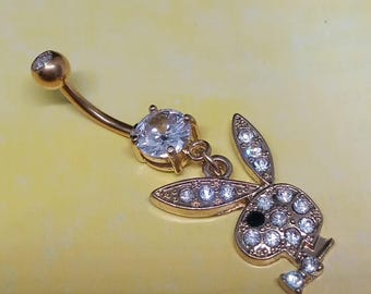 14G うさぎのへそピアス、へそピアス、ボディジュエリー、へそピアス、彼女への最高の贈り物、宝石のへそピアス、