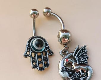 Piercing de umbigo em aço cirúrgico 14G, umbigo de cavalo, joia corporal, piercing de umbigo, melhor presente para ela, piercing de umbigo com pedra preciosa, piercing de umbigo.
