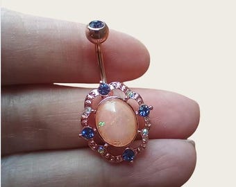 Piercing de umbigo em aço cirúrgico 14G com zircônia, piercing de umbigo, joia corporal, piercing de umbigo, melhor presente para ela, piercing de umbigo com pedra preciosa, piercing de umbigo