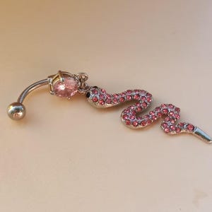 14GSnake Belly Ring, Belly Button Ring, Body Jewelry, Belly Ring, Best Gift For Her, Gem belly ring,Navel piercing,Animal Body Jewelary