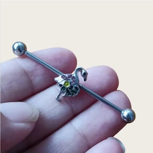 14G 38MM industrial barbell,Swan industrial barbell,Industrial jewelry piercing,ear piercing, friendship earrings