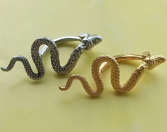 14G Snake Belly Ring, Belly Button Ring, Body Jewelry, Belly Ring, Best Gift For Her, Gem belly ring,Navel piercing