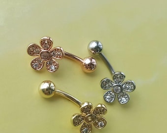 16g /8mm Flower eyebrow,Eyebrow ring, rook barbell, body piercing jewelry,rook earrings, Eyebrow Curved Barbell Jewelry cartilage earring