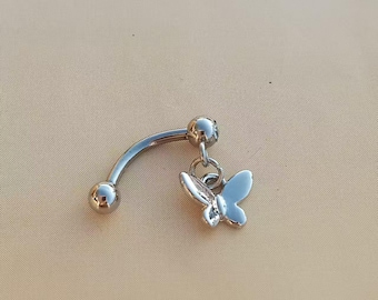 16G/8mm Butterfly Eyebrow Ring,Rook Piercing,Eyebrow Piercing,Curved Barbell Ring,Body Jewelry,Earring,Heart Nose BottonFlower Eyebrow Ring