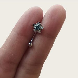 16g Flower eyebrow,Eyebrow ring, rook barbell, body piercing jewelry,rook earrings, Eyebrow Curved Barbell Jewelry - cartilage earring 16g