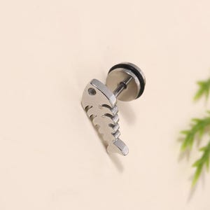 Bone earrings,Cartilage Earring 16g Helix Earring Helix Piercing Cartilage stud Cartilage Piercing Man Earring