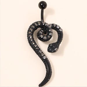 14G Snake Belly Ring, Belly Button Ring, Body Jewelry, Belly Ring, Best Gift For Her, Gem belly ring,Navel piercing,