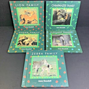 Jane Goodall Animal Series Book Lot: Chimps, Lions, Elephants - Canada 1991