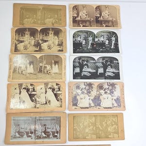 rare stereoview cards Underwood & Underwood Stereoscope Viewer with 18 cards, c. 1889-1906   Lanna Antique