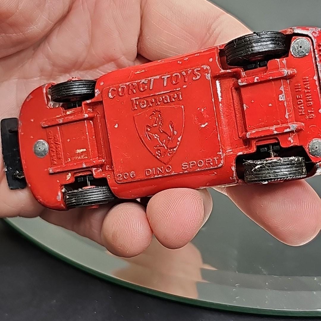 Vintage Corgi Ferrari 206 Dino Sport Diecast Car, 1:43 Scale