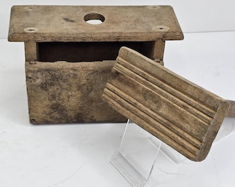 Vintage Wooden Butter Press Mold Primitive Farmhouse Kitchen Decor Folk Art