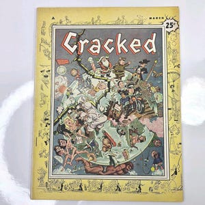 Cracked Magazine #1 Mars 1958 Första numret Vintage Humor Satir Serietidning 25 Cent